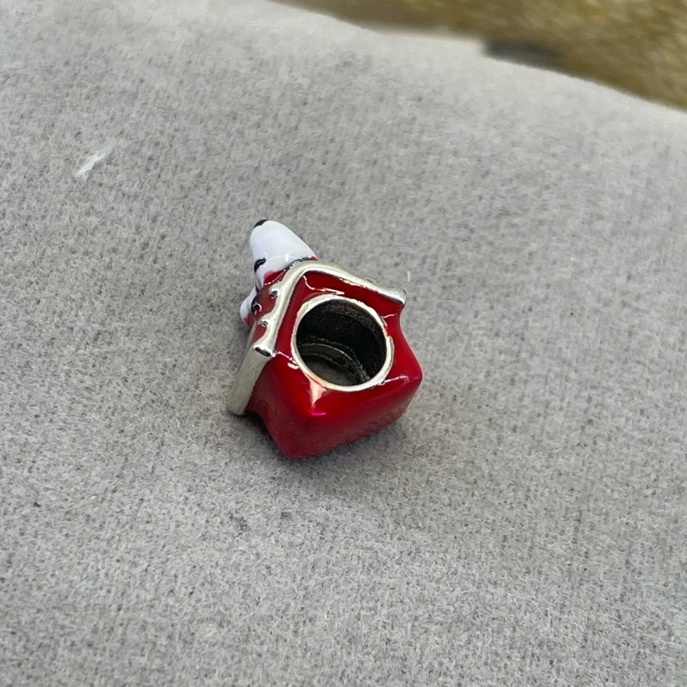 Sterling silver SNOOPY red doghouse Peanuts beagle puppy dog charm bead
